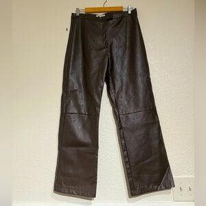 Et Clet | Faux Leather Brown Pants size L 🤎